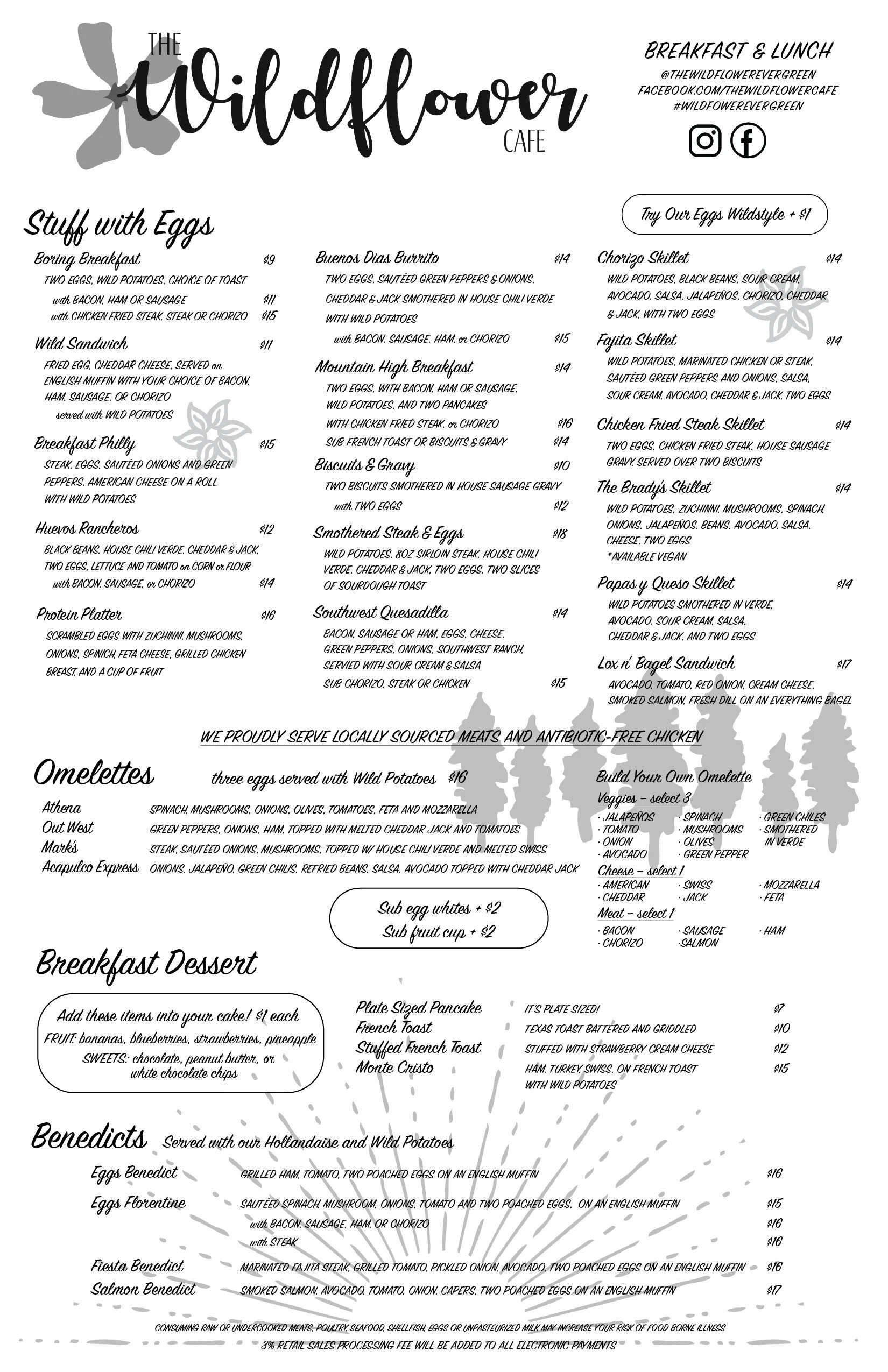 Wildflower menu deals